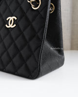 Chanel Bucket Bag Small | 23P Black Caviar Light Gold Hardware-details