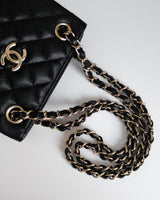 Chanel Bucket Bag Small | 23P Black Caviar Light Gold Hardware-details