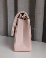 Chanel Classic Flap Small | 21C Rose Claire Light Pink Caviar Light Gold Hardware-details