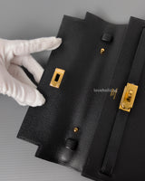 Hermes Kelly To Go Noir Epsom Gold Hardware-details