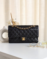 Chanel Classic Flap Medium | Black Caviar Gold Hardware-front