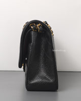 Chanel Classic Flap Medium | Black Caviar Gold Hardware-details