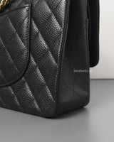 Chanel Classic Flap Medium | Black Caviar Gold Hardware-details