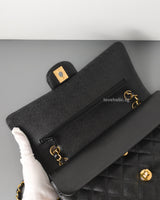 Chanel Classic Flap Medium | Black Caviar Gold Hardware-details