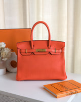 Hermes Birkin Retourne 30 | Capucine 9T Togo Gold Hardware-front
