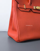 Hermes Birkin Retourne 30 | Capucine 9T Togo Gold Hardware-details