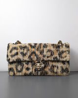 Chanel Maxi Flap 32cm | 26A Leopard Tweed Gold Hardware-front1