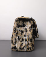 Chanel Maxi Flap 32cm | 26A Leopard Tweed Gold Hardware-side