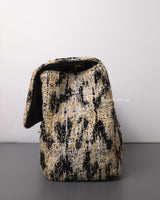 Chanel Maxi Flap 32cm | 26A Leopard Tweed Gold Hardware-details