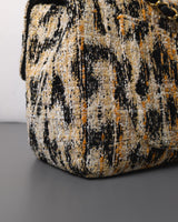 Chanel Maxi Flap 32cm | 26A Leopard Tweed Gold Hardware-details