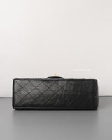 Chanel Reissue 2.55 224 Small | Black Aged Calfskin Brushed Gold Hardware-details