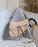 Dior Saddle Medium | Caramel Beige Calfskin Brushed Gold Hardware-front