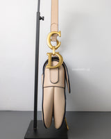 Dior Saddle Medium | Caramel Beige Calfskin Brushed Gold Hardware-details