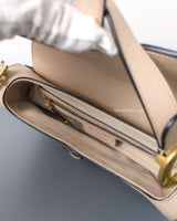 Dior Saddle Medium | Caramel Beige Calfskin Brushed Gold Hardware-details