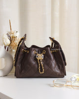 Chanel Chanel 25 Mini | 26B Chocolate Brown Caviar Gold Hardware-front