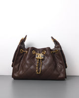 Chanel Chanel 25 Mini | 26B Chocolate Brown Caviar Gold Hardware-front1