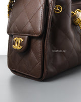 Chanel Chanel 25 Mini | 26B Chocolate Brown Caviar Gold Hardware-details