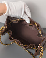 Chanel Chanel 25 Mini | 26B Chocolate Brown Caviar Gold Hardware-details