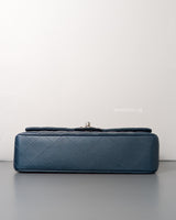 Chanel Classic Flap Medium | Grey Blue Caviar Silver Hardware-details