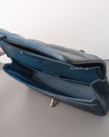 Chanel Classic Flap Medium | Grey Blue Caviar Silver Hardware-details