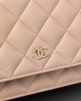 Chanel Wallet On Chain Beige Caviar Light Gold Hardware-details