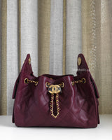 Chanel Chanel 25 Mini | 26A Burgundy Caviar Gold Hardware-front1