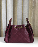 Chanel Chanel 25 Mini | 26A Burgundy Caviar Gold Hardware-back