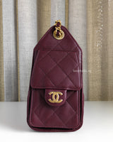 Chanel Chanel 25 Mini | 26A Burgundy Caviar Gold Hardware-side