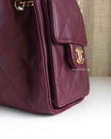Chanel Chanel 25 Mini | 26A Burgundy Caviar Gold Hardware-details