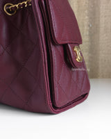 Chanel Chanel 25 Mini | 26A Burgundy Caviar Gold Hardware-details