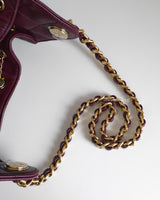 Chanel Chanel 25 Mini | 26A Burgundy Caviar Gold Hardware-details
