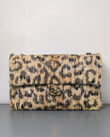 Chanel Maxi Flap 38cm | 26A Leopard Tweed Gold Hardware-front1