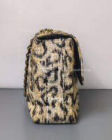 Chanel Maxi Flap 38cm | 26A Leopard Tweed Gold Hardware-side