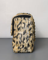 Chanel Maxi Flap 38cm | 26A Leopard Tweed Gold Hardware-details