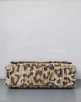 Chanel Maxi Flap 38cm | 26A Leopard Tweed Gold Hardware-details