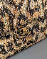 Chanel Maxi Flap 38cm | 26A Leopard Tweed Gold Hardware-details