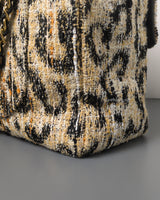 Chanel Maxi Flap 38cm | 26A Leopard Tweed Gold Hardware-details