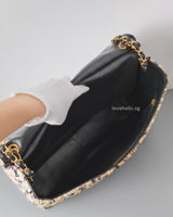 Chanel Maxi Flap 38cm | 26A Leopard Tweed Gold Hardware-details