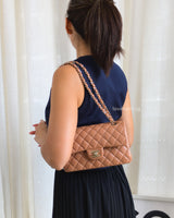Classic Flap Small | 21P Caramel Lambskin Light Gold Hardware