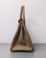 Birkin Retourne 30 | Etoupe 18 Togo Palladium Hardware