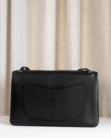 Chanel Maxi Flap 38cm  | 26A Black Caviar Silver Hardware-back