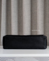 Chanel Maxi Flap 38cm  | 26A Black Caviar Silver Hardware-details