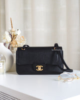 Chanel Maxi Flap Mini | 26B Black Caviar Gold Hardware-front