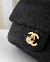 Chanel Maxi Flap Mini | 26B Black Caviar Gold Hardware-details