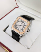 Cartier Santos 100 Small with Steel & 18K Gold | W20106X8 -front
