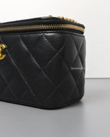 Vanity Bag with Chain 23C Black Lambskin Gold Hardware