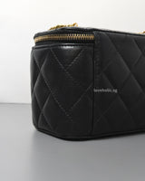 Vanity Bag with Chain 23C Black Lambskin Gold Hardware