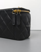 Vanity Bag with Chain 23C Black Lambskin Gold Hardware