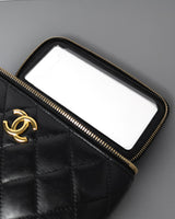Vanity Bag with Chain 23C Black Lambskin Gold Hardware