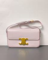 Triomphe Shoulder Bag Peony/Pastel Pink Shiny Calfskin Gold Hardware